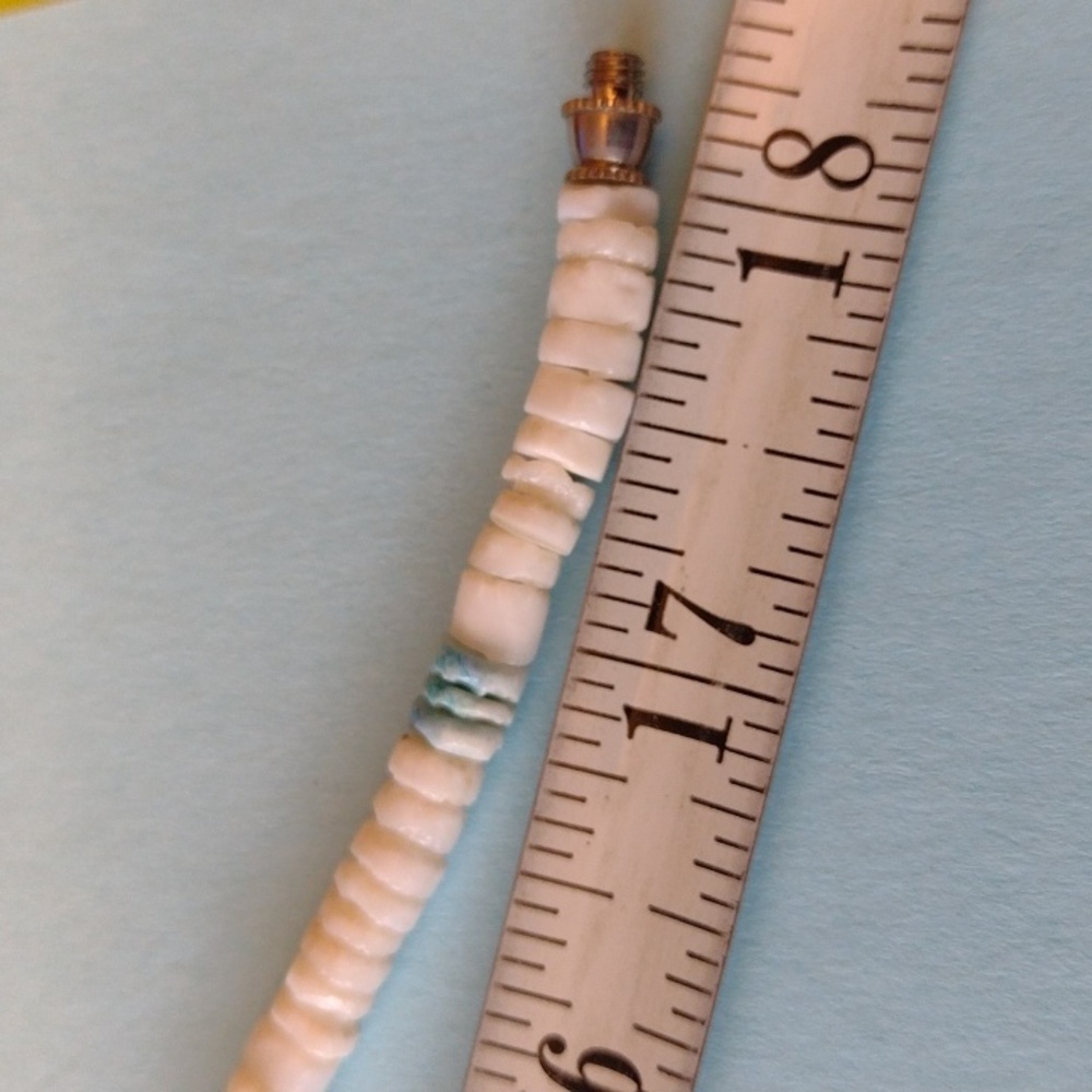 Lovely white with baby blue accents necklace and white w brown accents bracelet - Picture 10 of 12